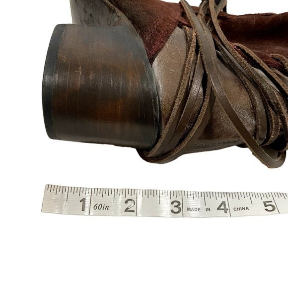 Freebird By Steven Coal Wine Color Lace Up Boot Size 7 Rare Color - Picture 8 of 8